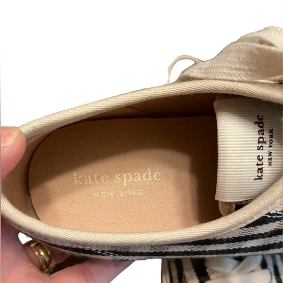 Kate Spade Vale Sneakers- Gingham in Black and Cream - Picture 7 of 9